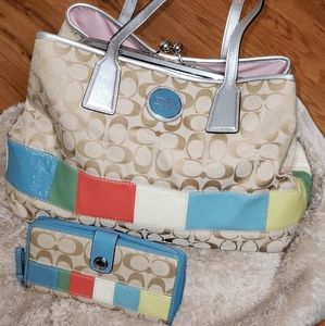 Coach purse and matching wallet